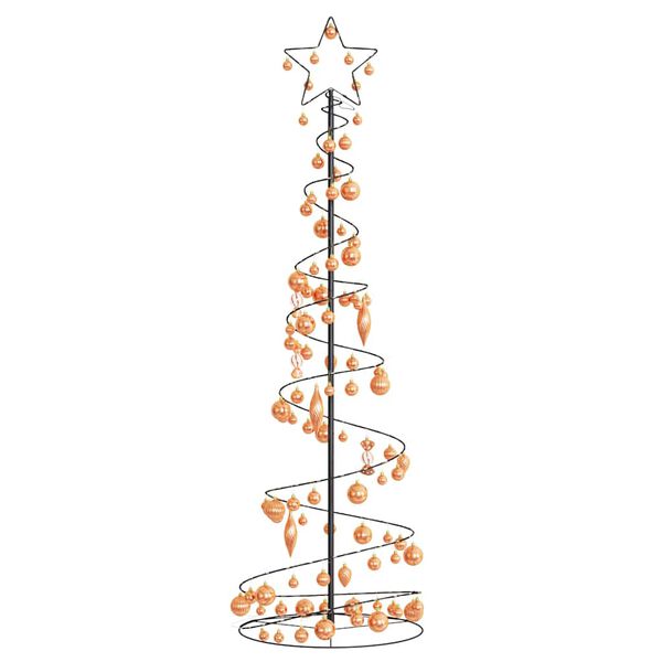 vidaXL Sapin de No&euml;l &agrave; LED avec boules 120 LED blanc chaud 180 cm