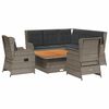 vidaXL Salon de jardin 6 pcs avec coussins Gris R&eacute;sine tress&eacute;e