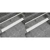 vidaXL Drain de douche lin&eacute;aire 2pcs Vague 1030x140mm Acier inoxydable