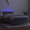 vidaXL Sommier &agrave; lattes de lit avec matelas LED Gris clair 100x200 cm