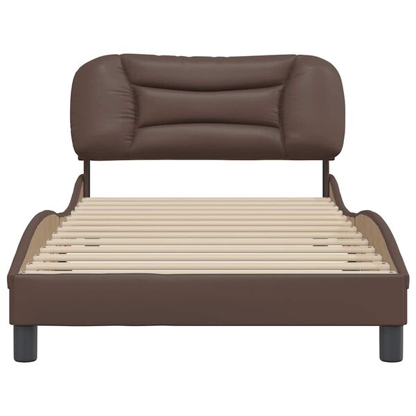 vidaXL Cadre de lit sans matelas Hvar marron 100x200 cm similicuir