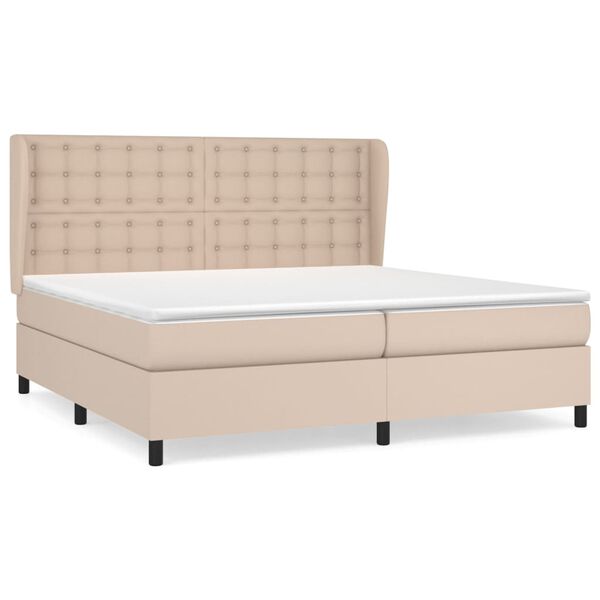 vidaXL Sommier &agrave; lattes de lit avec matelas Cappuccino 200x200 cm