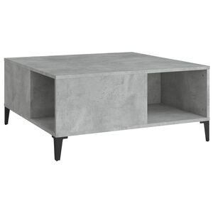 vidaXL Table basse gris b&eacute;ton 80x80x36,5 cm bois d'ing&eacute;nierie