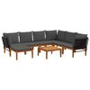vidaXL 8 pc Bois d'acacia massif et corde Naturel