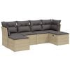 vidaXL Salon de jardin avec coussins 6pcs m&eacute;lange beige r&eacute;sine tress&eacute;e