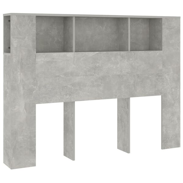 vidaXL Armoire de t&ecirc;te de lit Gris b&eacute;ton 140x18,5x104,5 cm