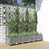 vidaXL Jardini&egrave;re avec treillis Gris clair 120x40x121,5 cm PP