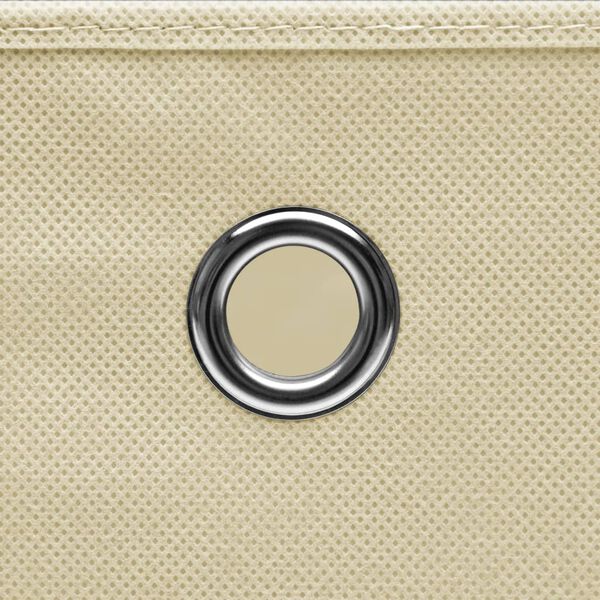 vidaXL Bo&icirc;tes de rangement 10 pcs Tissu intiss&eacute; 28x28x28 cm Cr&egrave;me