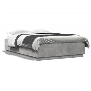 vidaXL Cadre de lit sans matelas gris b&eacute;ton 120x200 cm