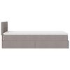 vidaXL Lit ottoman avec matelas et LED taupe 90x200 cm tissu