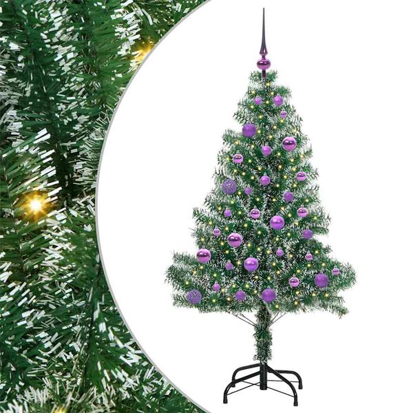 vidaXL Arbre de No&euml;l artificiel floconn&eacute; de neige avec lumi&egrave;re LED