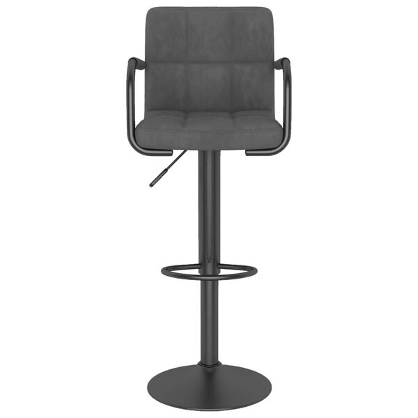 vidaXL Tabourets de bar lot de 2 gris foncé velours