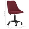 vidaXL Chaise pivotante de salle &agrave; manger Rouge bordeaux Tissu