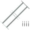 vidaXL Grille r&eacute;glable de s&eacute;curit&eacute; de fen&ecirc;tres et 2 barres 500-650 mm