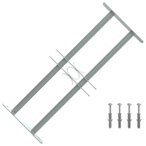 vidaXL Grille r&eacute;glable de s&eacute;curit&eacute; de fen&ecirc;tres et 2 barres 500-650 mm