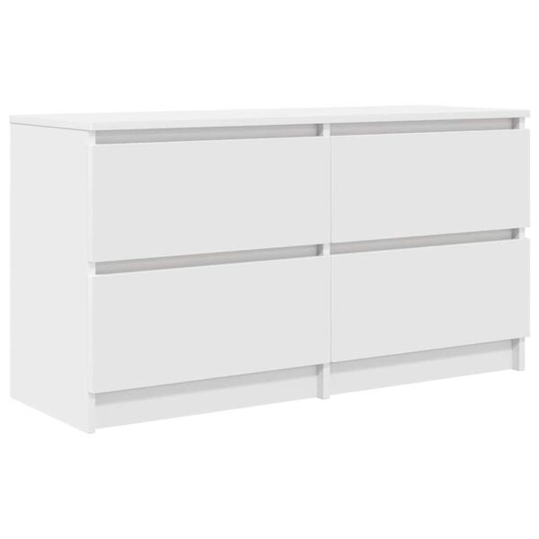 vidaXL Meuble TV blanc 100x35x54 cm bois d'ing&eacute;nierie