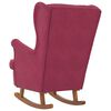 vidaXL Fauteuil &agrave; bascule &agrave; oreilles en velours rouge vin bois massif