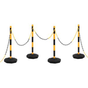 vidaXL Ensemble de poteaux &agrave; cha&icirc;ne avec cha&icirc;ne en plastique 10 m