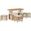 vidaXL Ensemble de salle &agrave; manger pour jardin 4 pcs Nature et Blanc