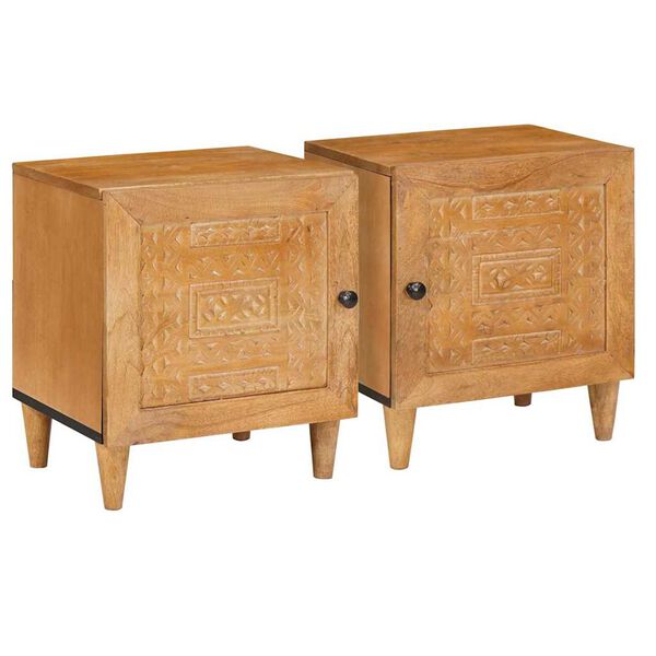 vidaXL Cabinet de chevet 2 pcs Marron Clair 40 x 33 x 46 cm
