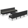vidaXL Salon de jardin 9 pcs avec coussins R&eacute;sine tress&eacute;e Noir