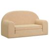 vidaXL Canap&eacute;-lit pour enfants 2 places cr&egrave;me peluche douce