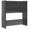 vidaXL Armoires &agrave; chaussures murales 2 pcs gris brillant 60x18x60 cm