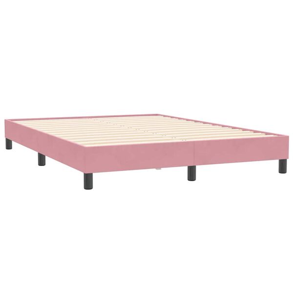 vidaXL Sommier &agrave; lattes de lit sans matelas rose 140x210 cm velours