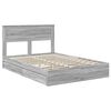 vidaXL Lit de Rangement Gris Sonoma 160 x 200 cm Bois d'ing&eacute;nierie
