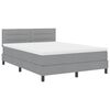 vidaXL Lit boxspring avec matelas Gris clair 140 x 200 cm tissu