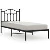 vidaXL Cadre de lit m&eacute;tal sans matelas avec t&ecirc;te de lit noir 90x200 cm