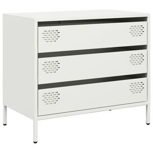 vidaXL Buffet blanc 68x39x58,5 cm acier lamin&eacute; &agrave; froid