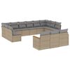 vidaXL Salon de jardin avec coussins 13 pcs beige r&eacute;sine tress&eacute;e