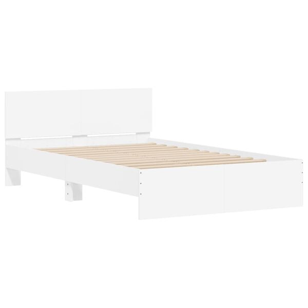 vidaXL Cadre de lit sans matelas blanc 120x190 cm