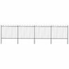 vidaXL Cl&ocirc;ture de jardin avec arceau en acier 671 x 150 cm Noir