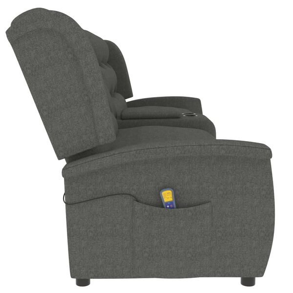vidaXL Fauteuil de massage inclinable porte-gobelet 4places gris clair