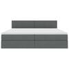 vidaXL Lit avec rangement et matelas Gris fonc&eacute; 200 x 200 cm
