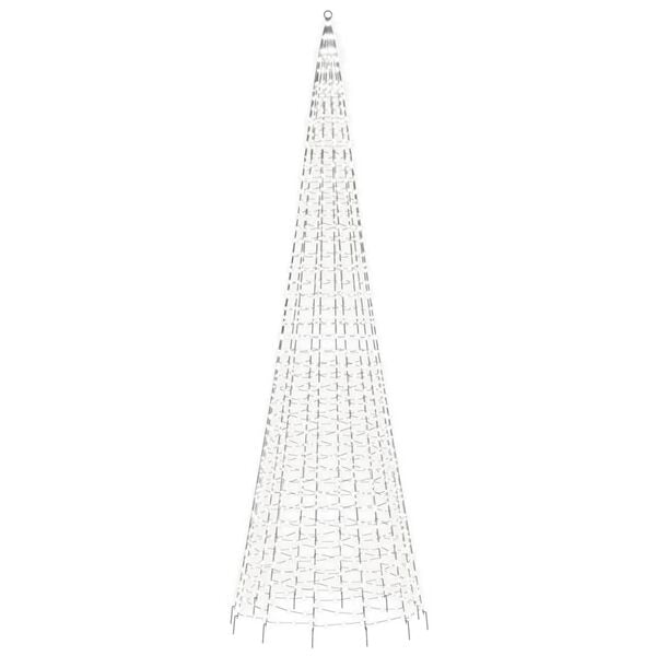 vidaXL Sapin de No&euml;l &agrave; LED sur m&acirc;t de drapeau 1534 LED blanc 500 cm