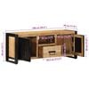 vidaXL Meuble TV 100x30x40 cm bois massif de manguier brut