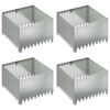 vidaXL Bordure de Pelouse 4 pcs 60 x 60 x 35 cm Acier Argent&eacute;