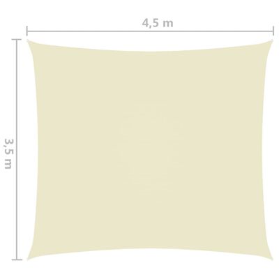vidaXL Voile de parasol tissu oxford rectangulaire 3,5x4,5 m crème