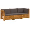 vidaXL Ensemble de canap&eacute;s d'ext&eacute;rieur avec coussin 3 Pi&egrave;ce Marron