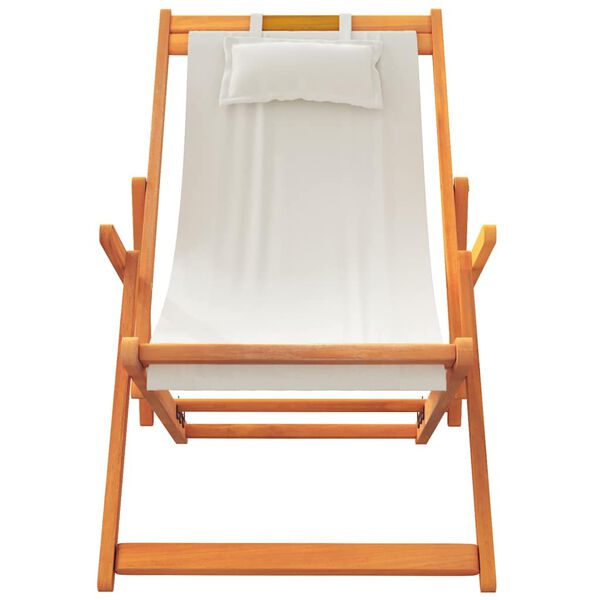 vidaXL Chaises de plage pliables lot de 2 crème tissu