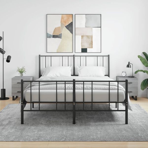 vidaXL Tables de chevet 2 pcs sonoma gris 40x35x47,5 cm