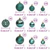 vidaXL Boules de Noël 100 pcs vert 3 / 4 / 6 cm