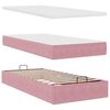 vidaXL Cadre de lit ottoman avec matelas rose 200x200 cm velours