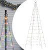 vidaXL Sapin de No&euml;l &agrave; LED sur m&acirc;t de drapeau 200 LED color&eacute; 180 cm