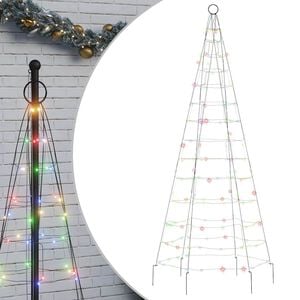 vidaXL Sapin de Noël à LED sur mât de drapeau 200 LED coloré 180 cm