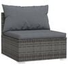 vidaXL Salon de jardin 6 pcs avec coussins R&eacute;sine tress&eacute;e Gris