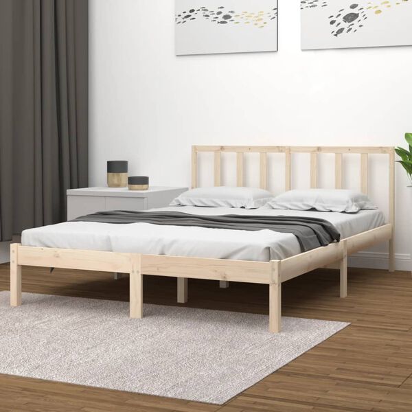 vidaXL Cadre de lit sans matelas bois massif de pin 140x200 cm